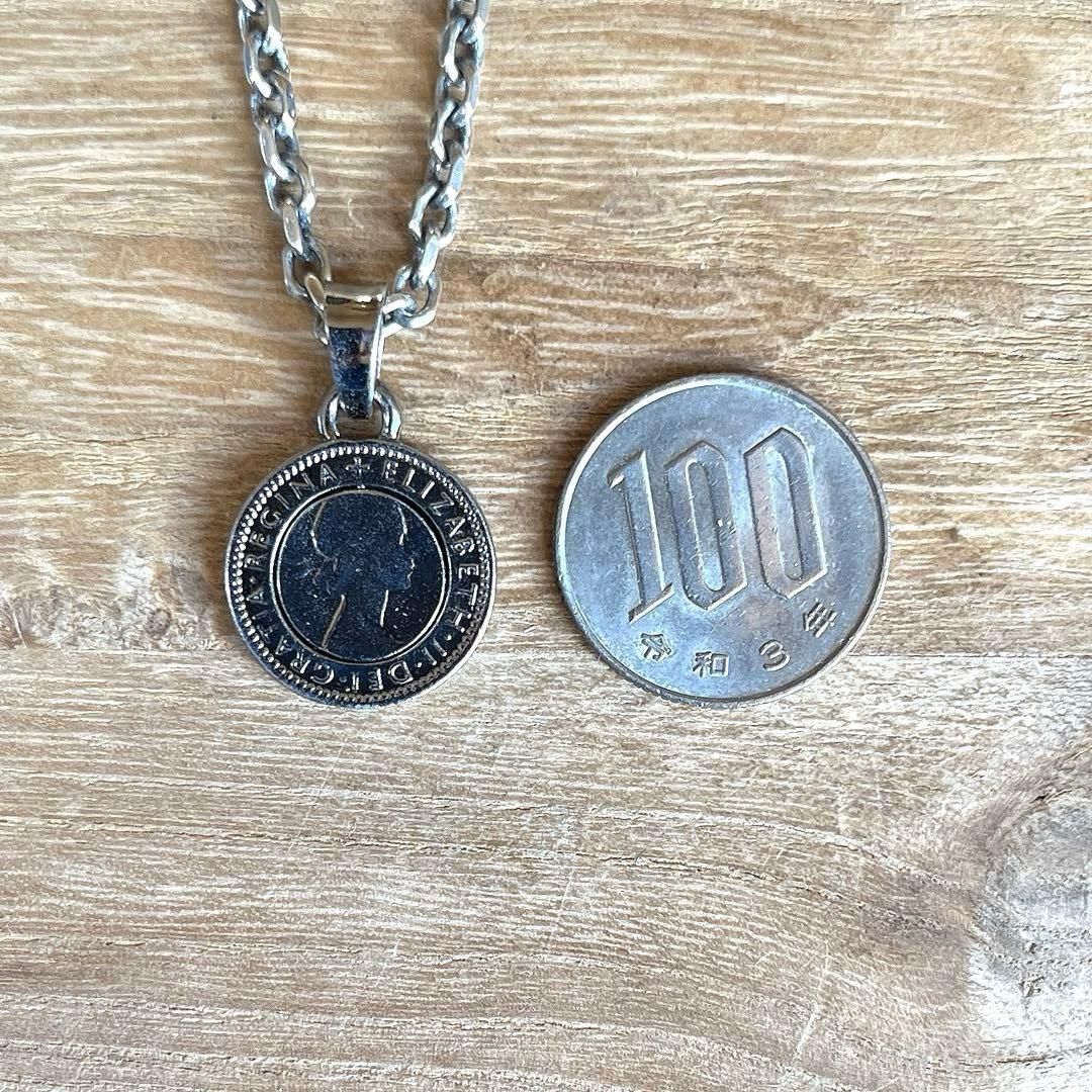 アクアシルバー 幸せの 6ペンス  モチーフ SILVER ネックレス