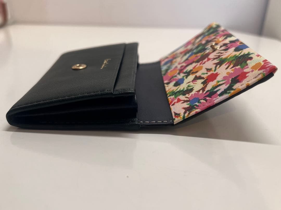 【美品】ポールスミス 名刺入れ マーガレットプリントトリム　レディース