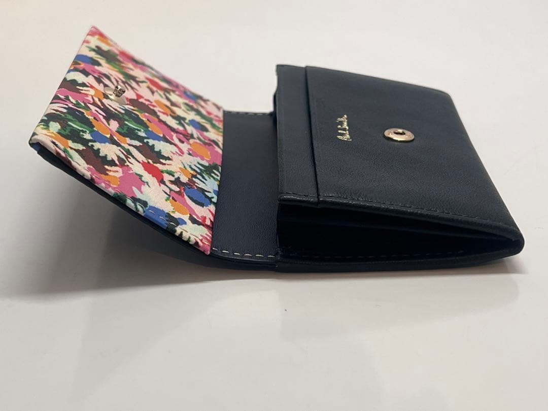 【美品】ポールスミス 名刺入れ マーガレットプリントトリム　レディース