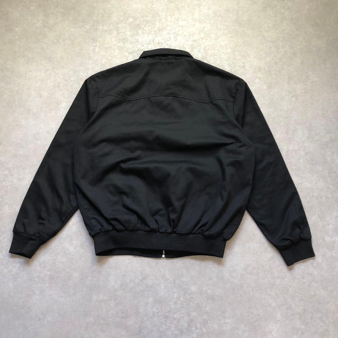 90s 極美品 L 黒 スイングトップ ハリントンジャケッ 裏地チェック古着G9