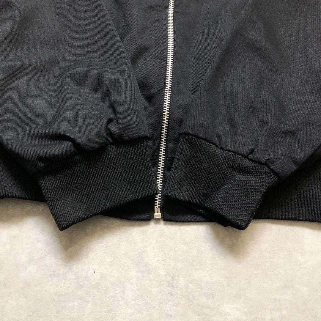 90s 極美品 L 黒 スイングトップ ハリントンジャケッ 裏地チェック古着G9