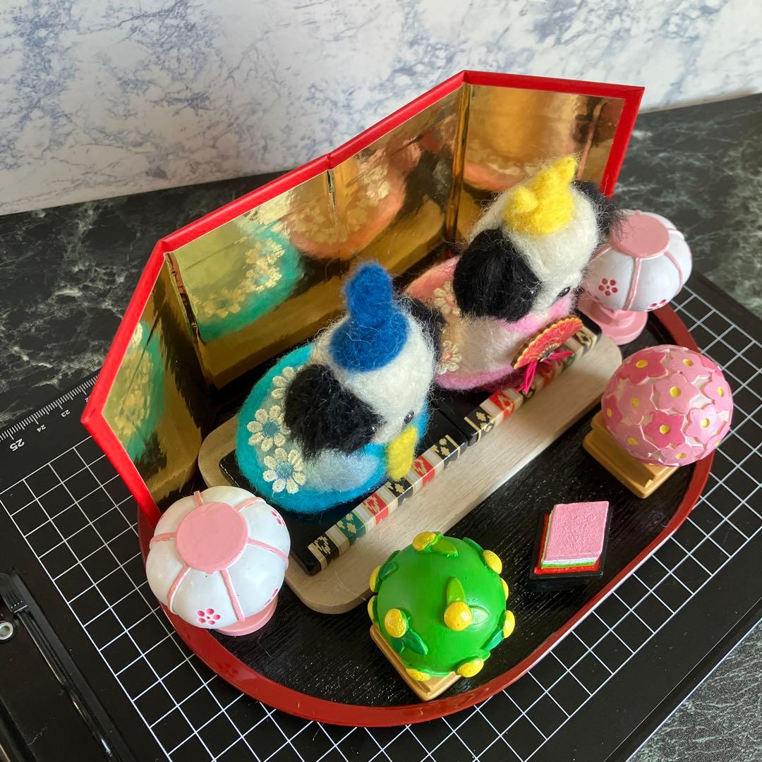 羊毛フェルト 犬 狆 雛人形 花見 専用