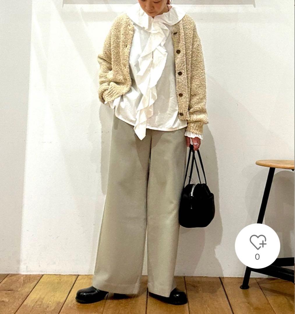 かぐれ　新品　今季　コットンフリルカラーシャツ　2026春夏　長袖