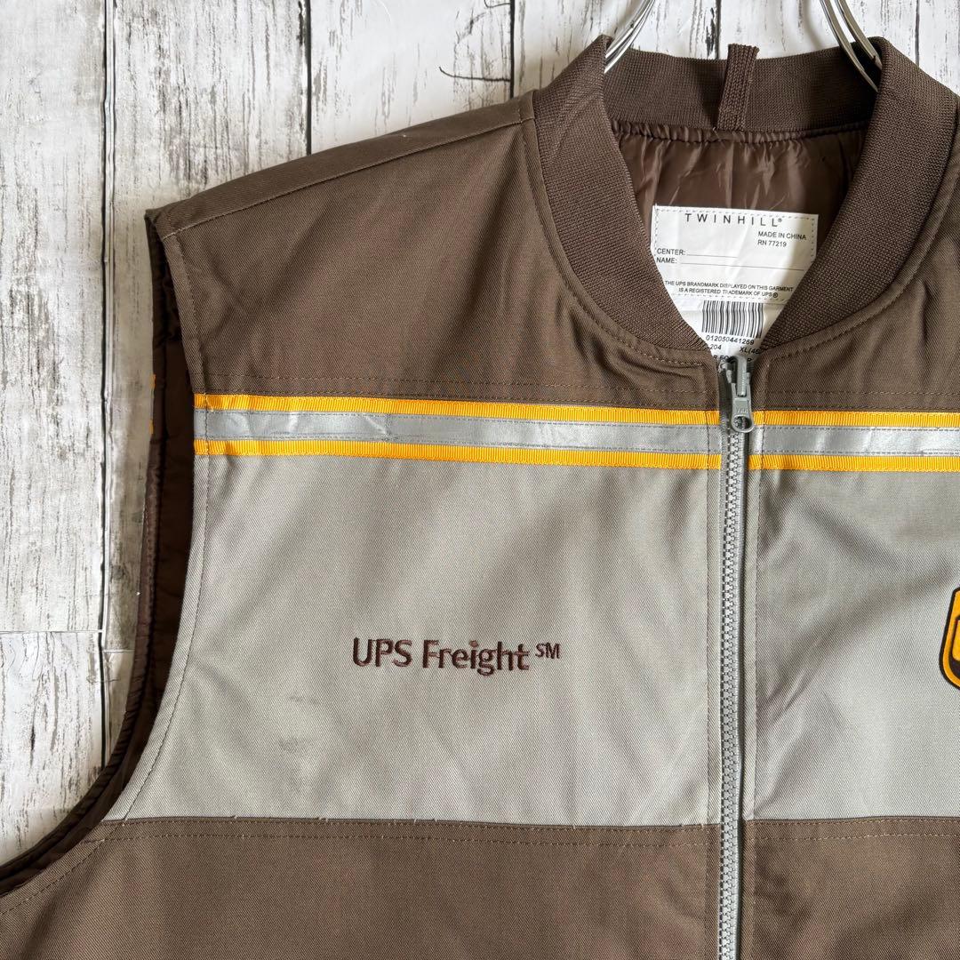古着 UPS リフレクター 中綿キルティング ワークベスト