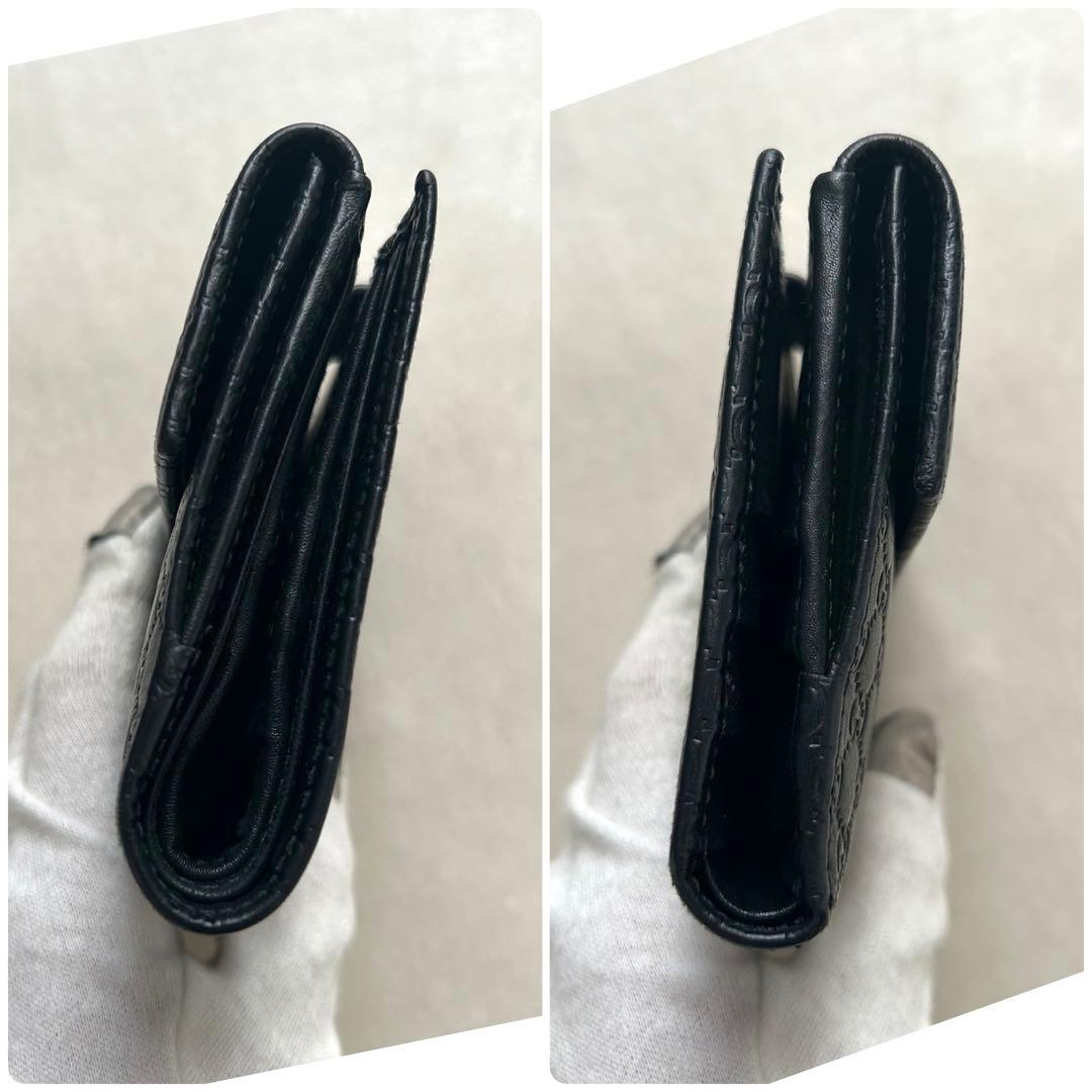 GUCCI グッチ 二つ折り財布 折り財布 シマ 黒