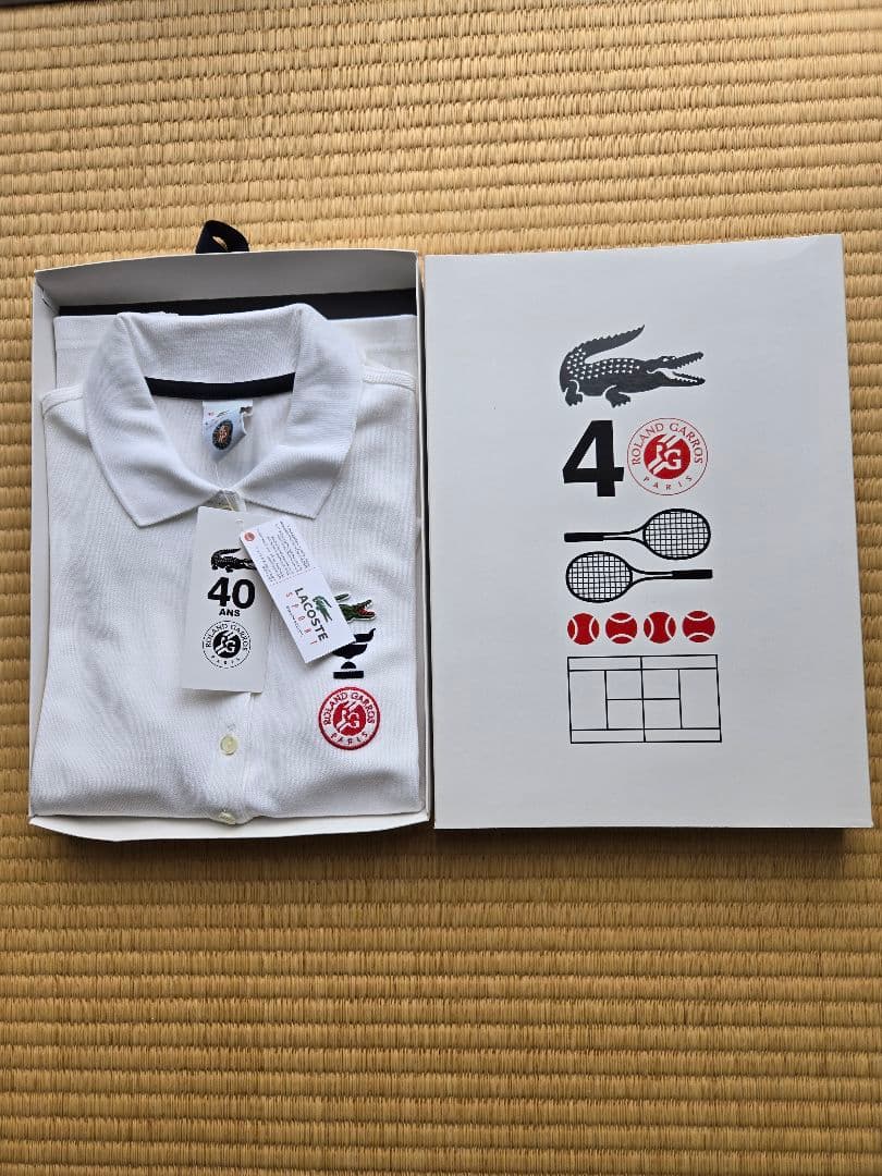 ローランギャロス40周年記念Lacoste ホワイト レディースポロシャツ 新品