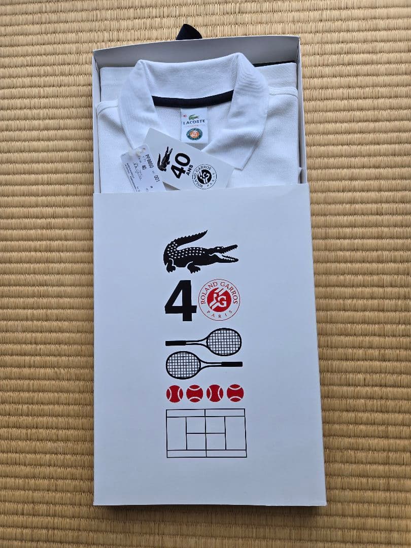 ローランギャロス40周年記念Lacoste ホワイト レディースポロシャツ 新品