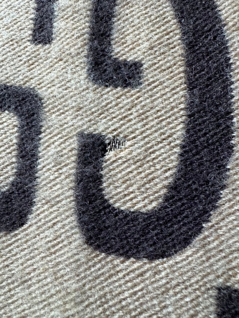 GUCCI マフラー ウール GG スカーフ ジャカード ベージュ