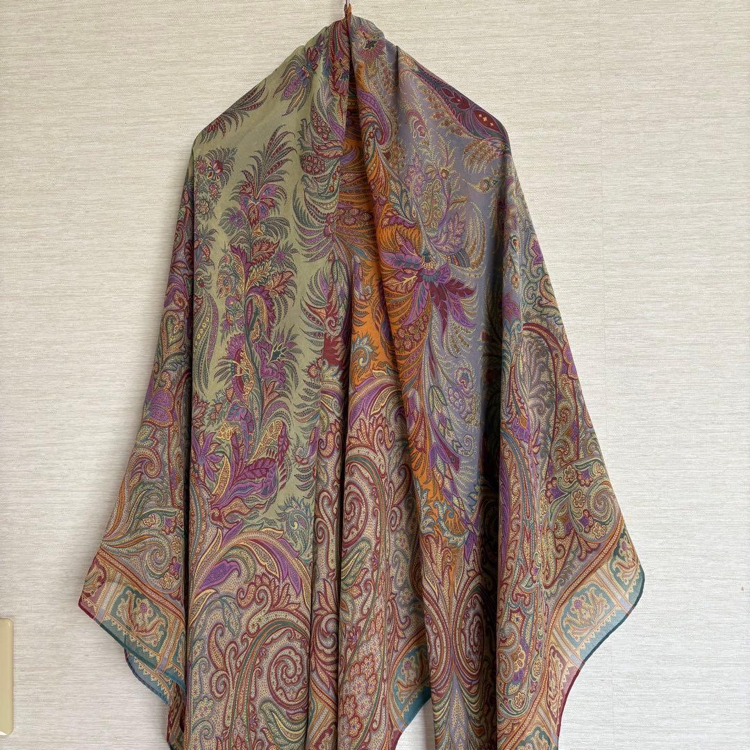 エトロ ETRO シルク100% 大判 ストール ペイズリー