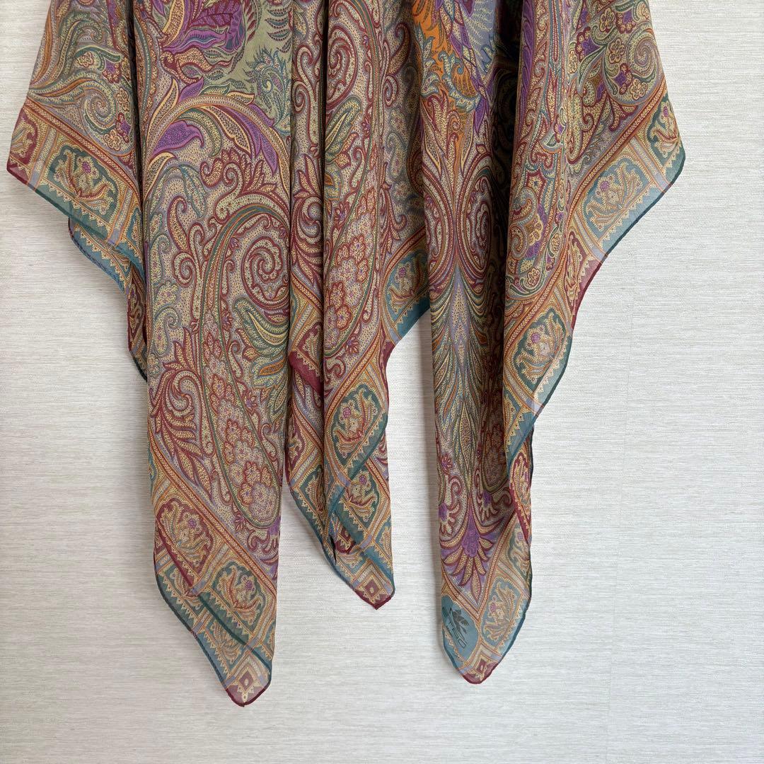 エトロ ETRO シルク100% 大判 ストール ペイズリー