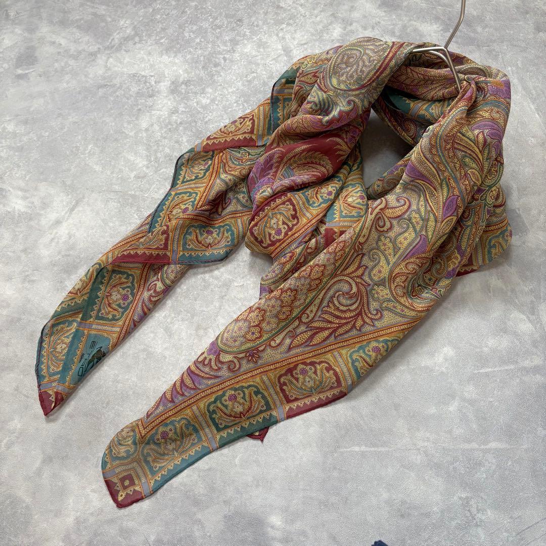 エトロ ETRO シルク100% 大判 ストール ペイズリー