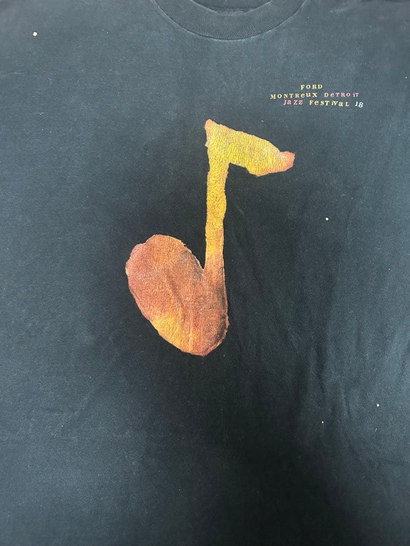90sフルーツオブザルーム　音符　tシャツ　jazz
