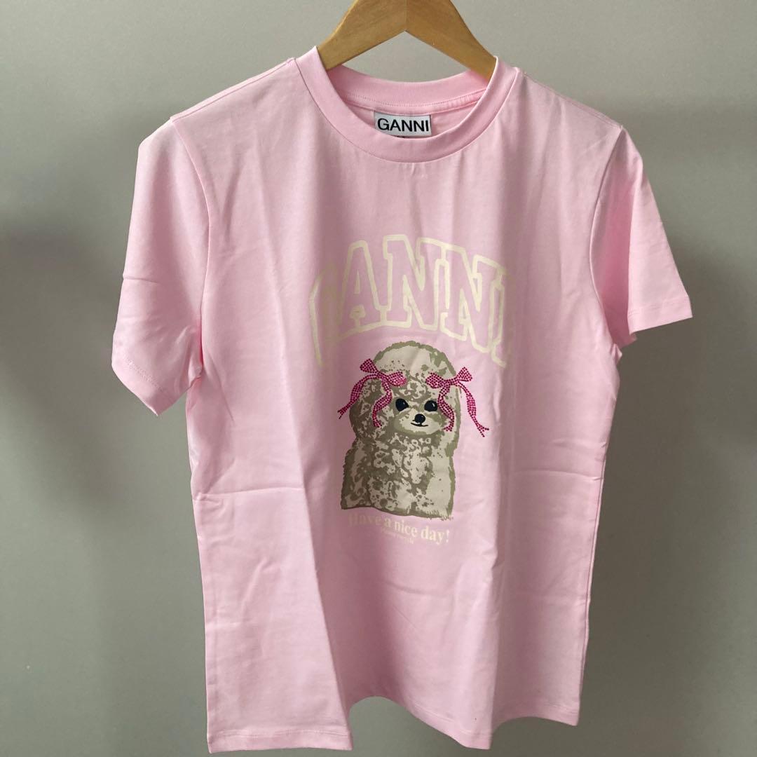GANNI ピンク 半袖Tシャツ