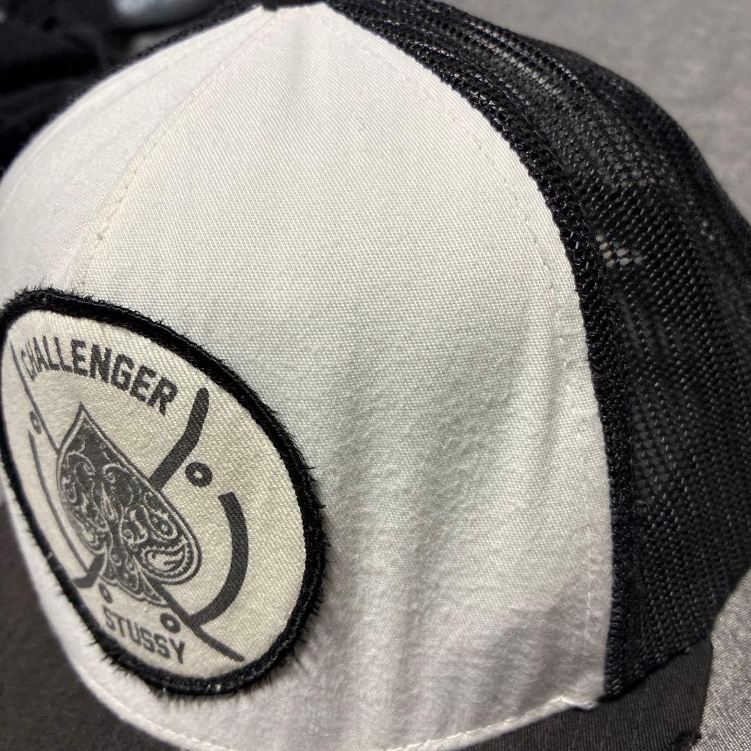 challenger X stussy Wネーム つばきりキャップ 黒