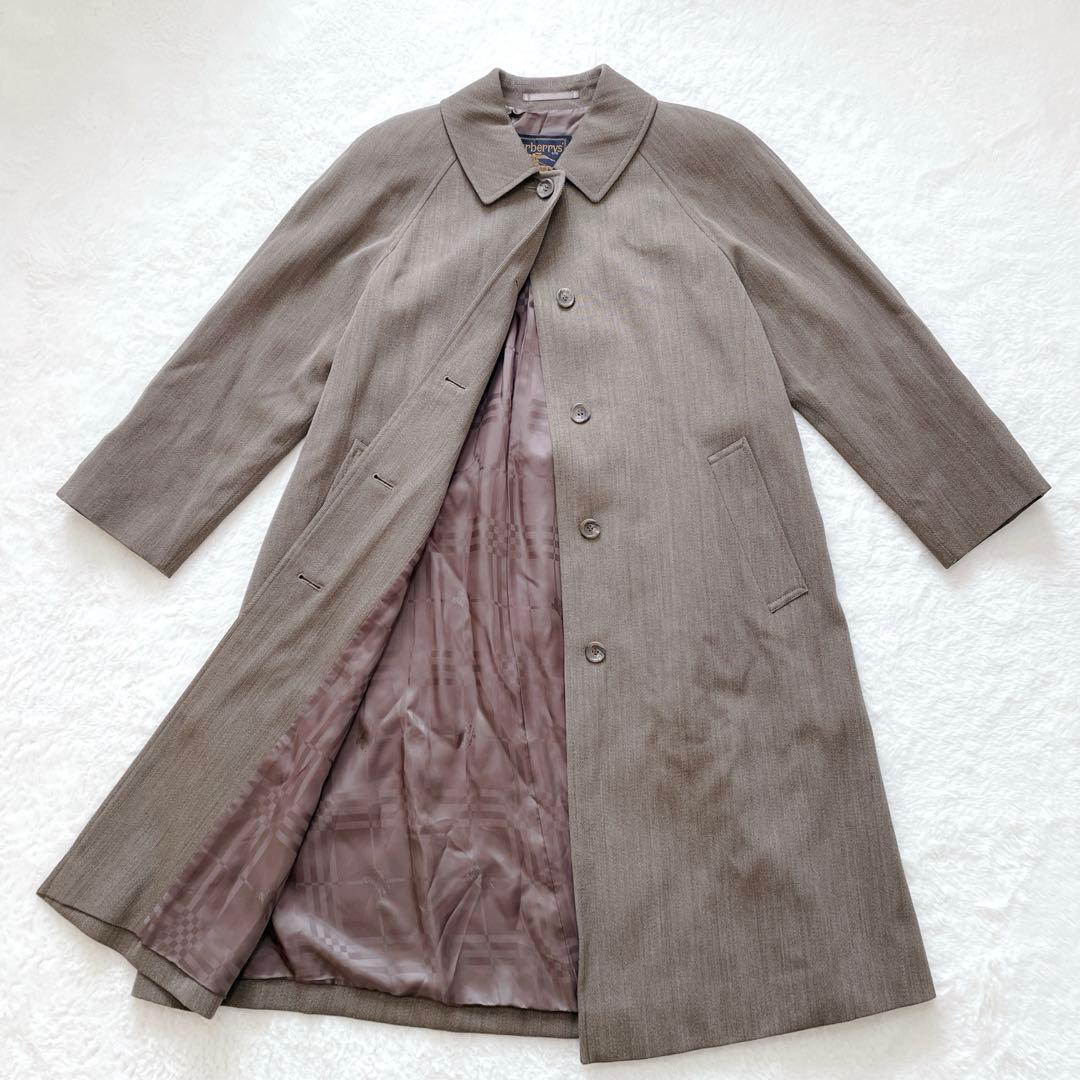 【美品】バーバリーズ　ステンカラーコート　シャドーチェック　90s