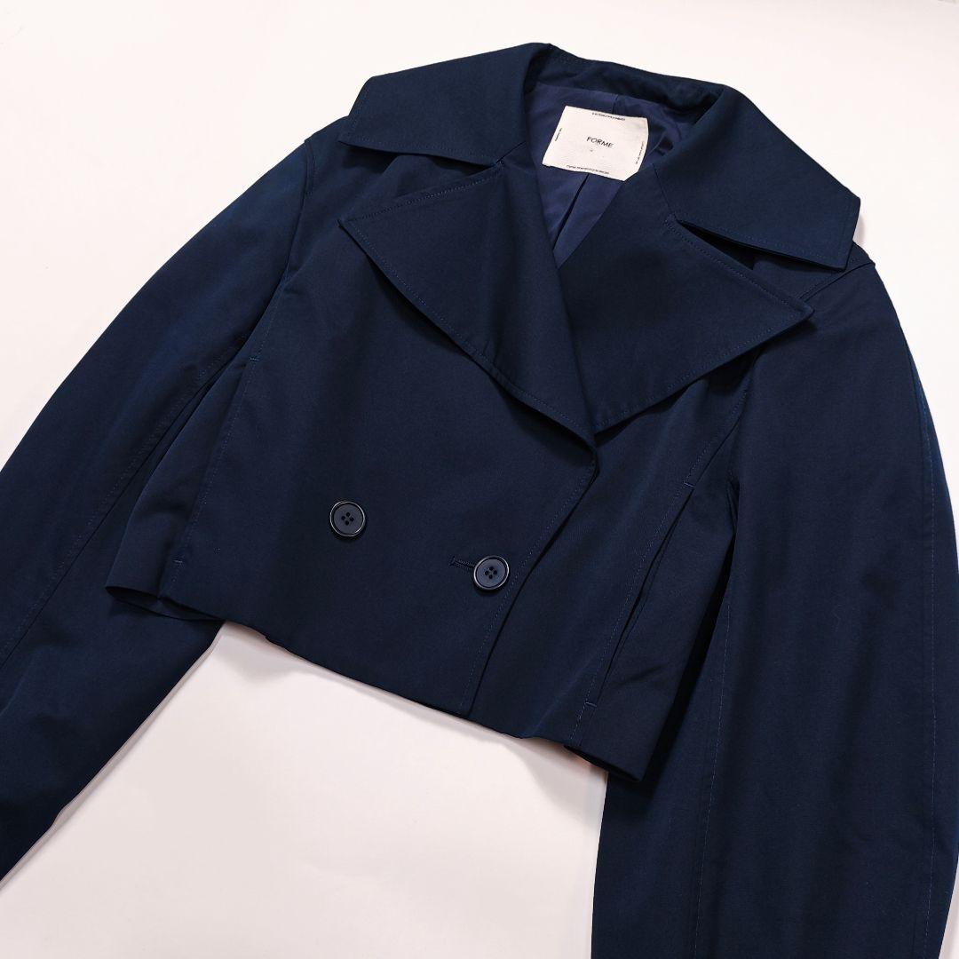2025SS 美品 FORME ショートトレンチコート 東原亜希 F ネイビー