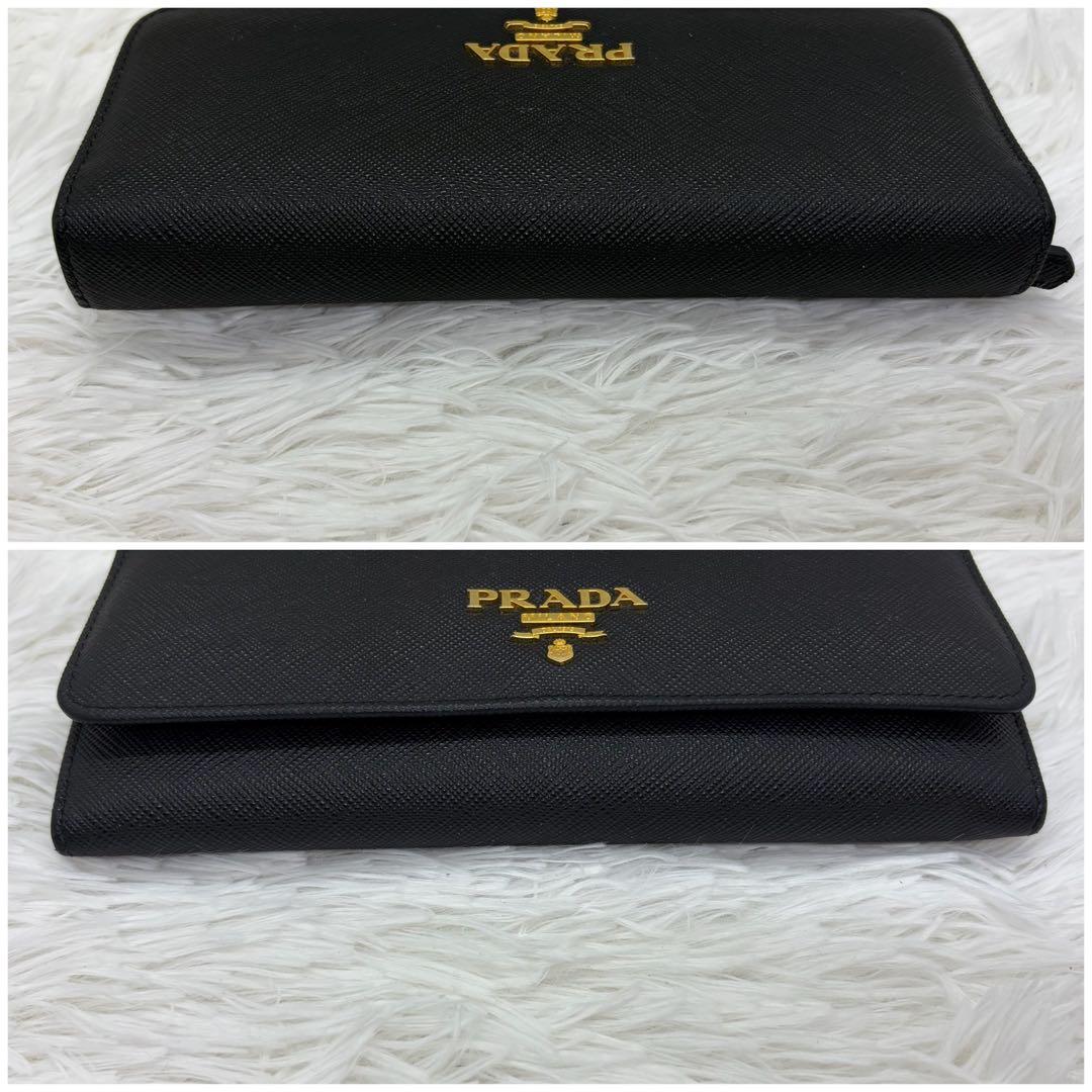 RFID搭載/未使用級✨️プラダ 長財布 折り財布 サフィアーノ レザー 黒