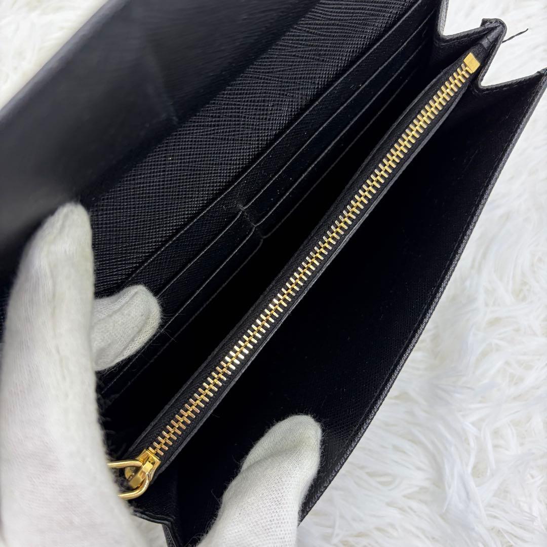 RFID搭載/未使用級✨️プラダ 長財布 折り財布 サフィアーノ レザー 黒