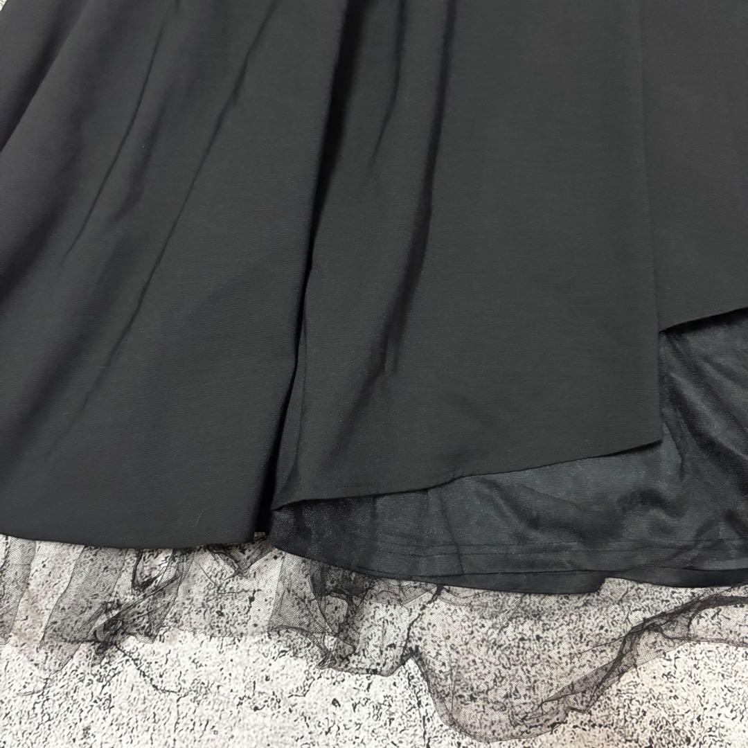 COMMEdesGARCONS アシンメトリースカート　チュール　ウールギャバ
