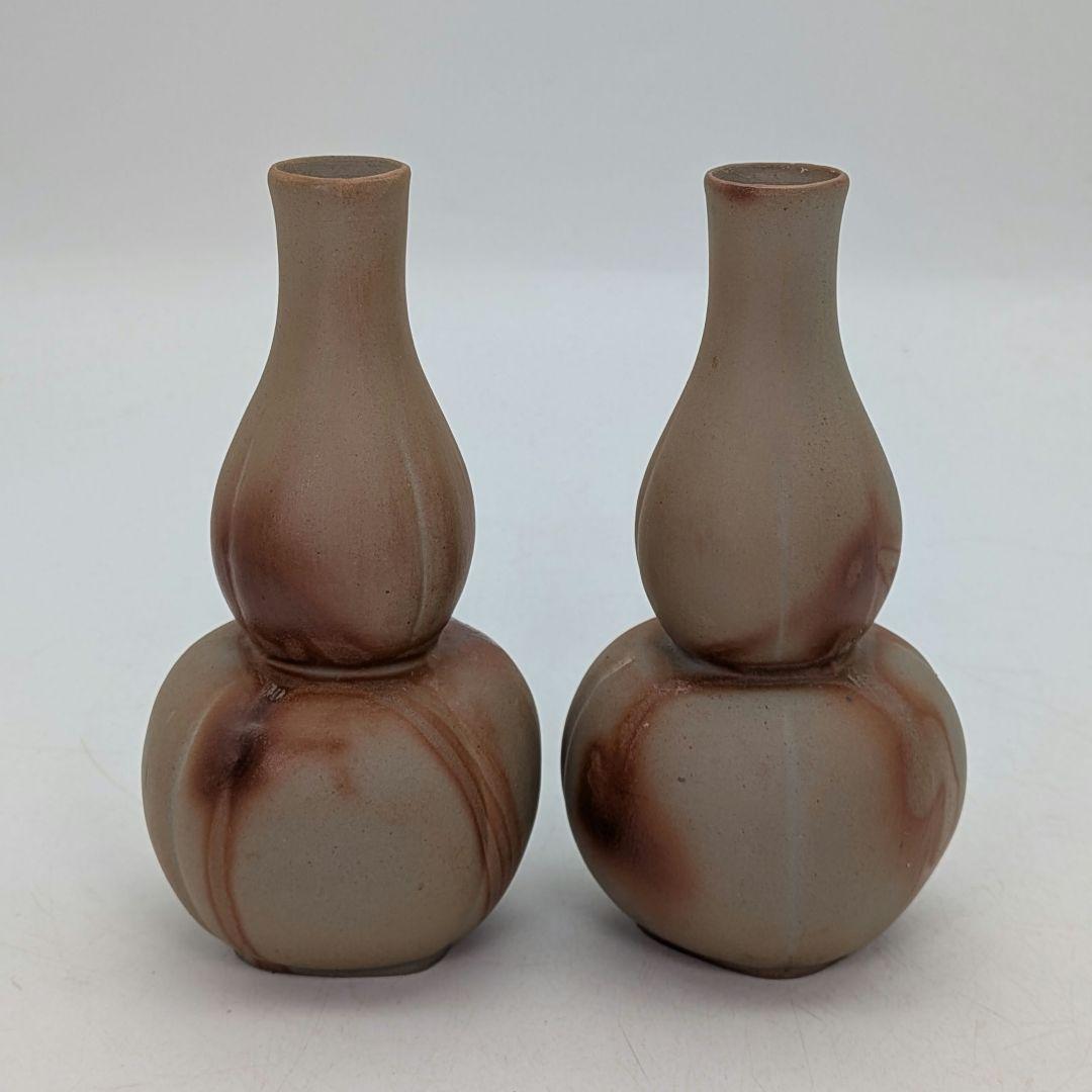 窯元陶正園 備前焼 酒器セット（徳利2本&酒杯5客） 共箱 とっくり 酒盃 在銘