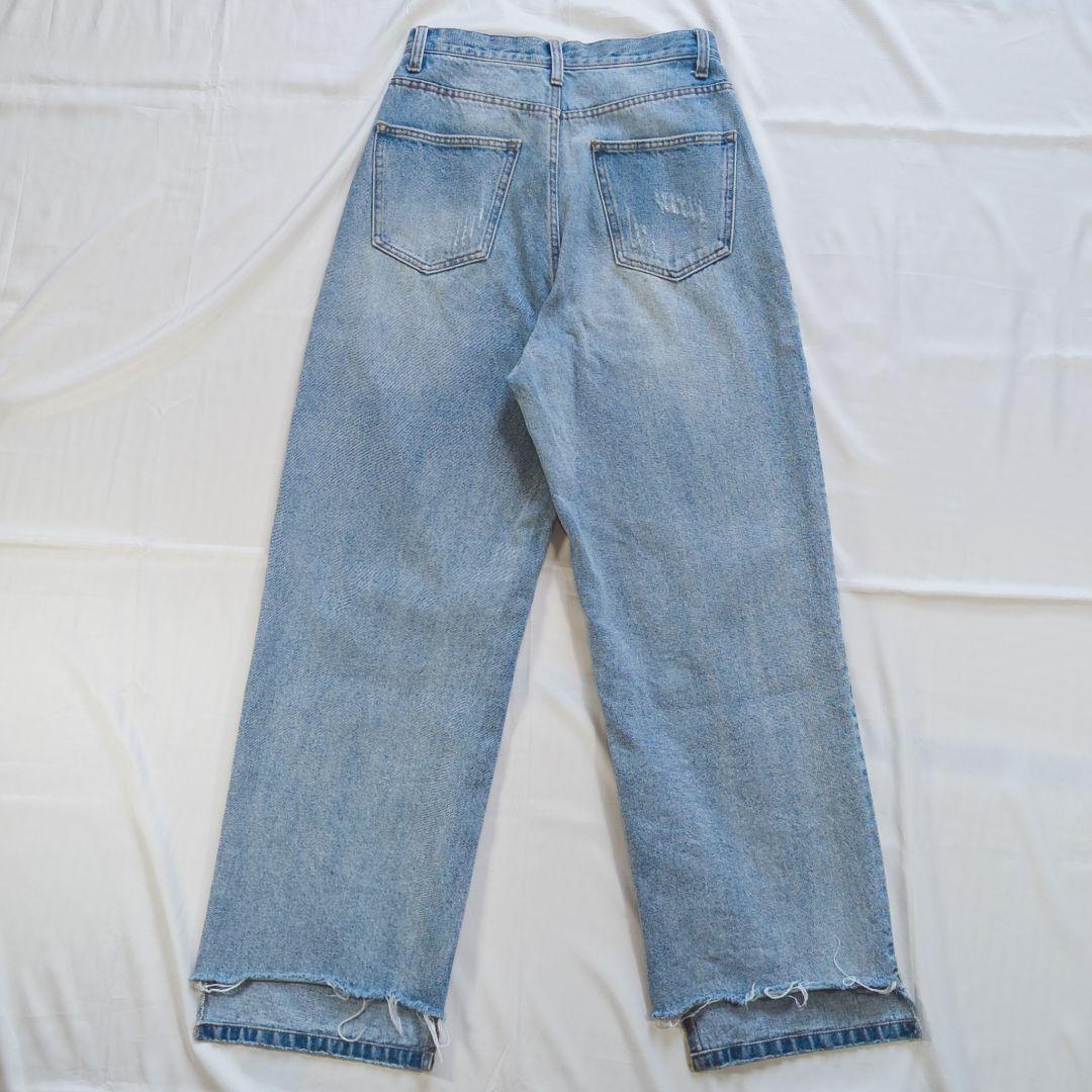 YENN イェン ハイライズ タック ワイド デニム パンツ 38