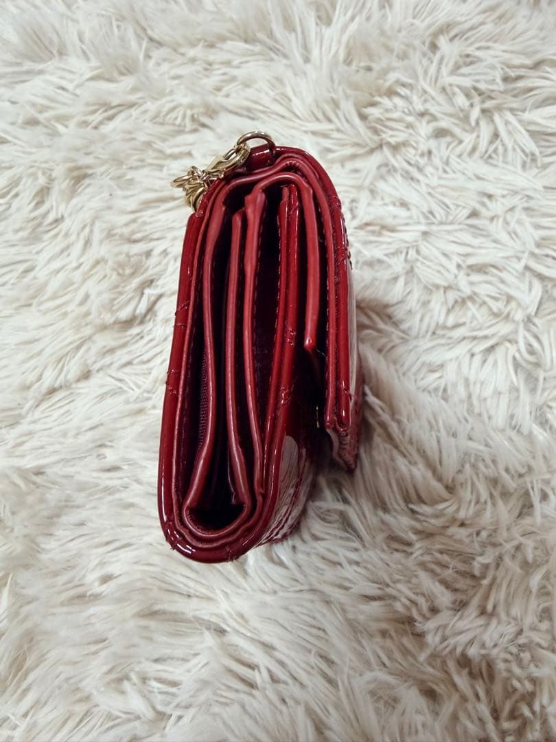 Lady Dior Lotusウォレット カナージュ　パテントカーフスキン