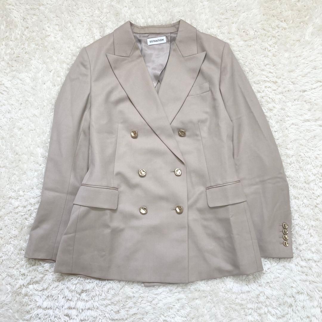 未使用級✨25年 エストネーション ピークドラペル ダブルブレストジャケット
