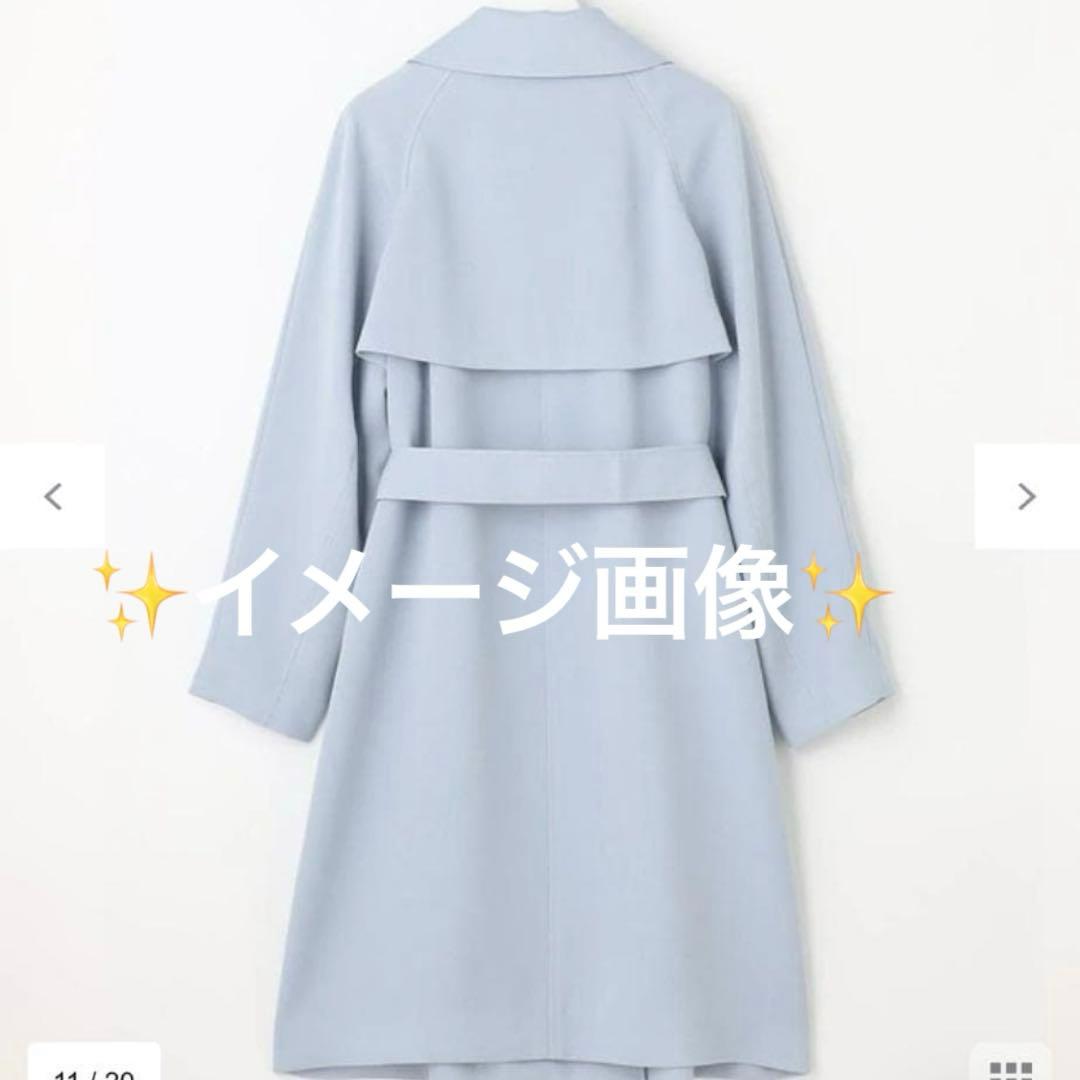 【美品】自由区　トロトレンチコート　サイズ38水色　定価64,900円