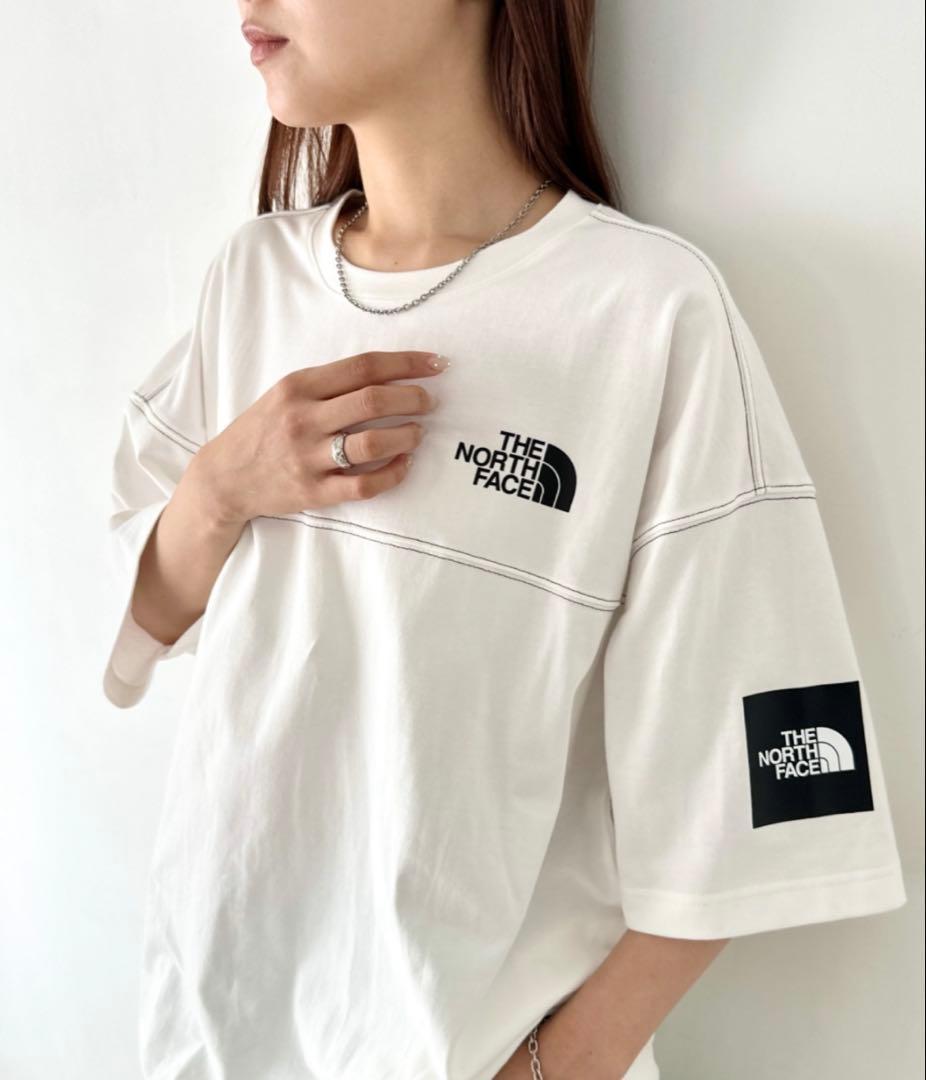 ★韓国限定★【THE NORTH FACE】ロゴ ステッチ Tシャツ ホワイトS