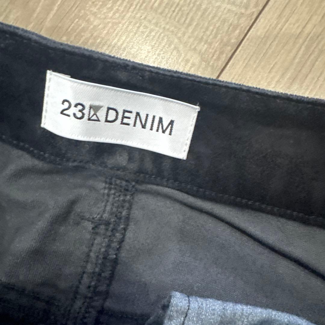 23 DENIM ブラック コーデュロイスカート 36