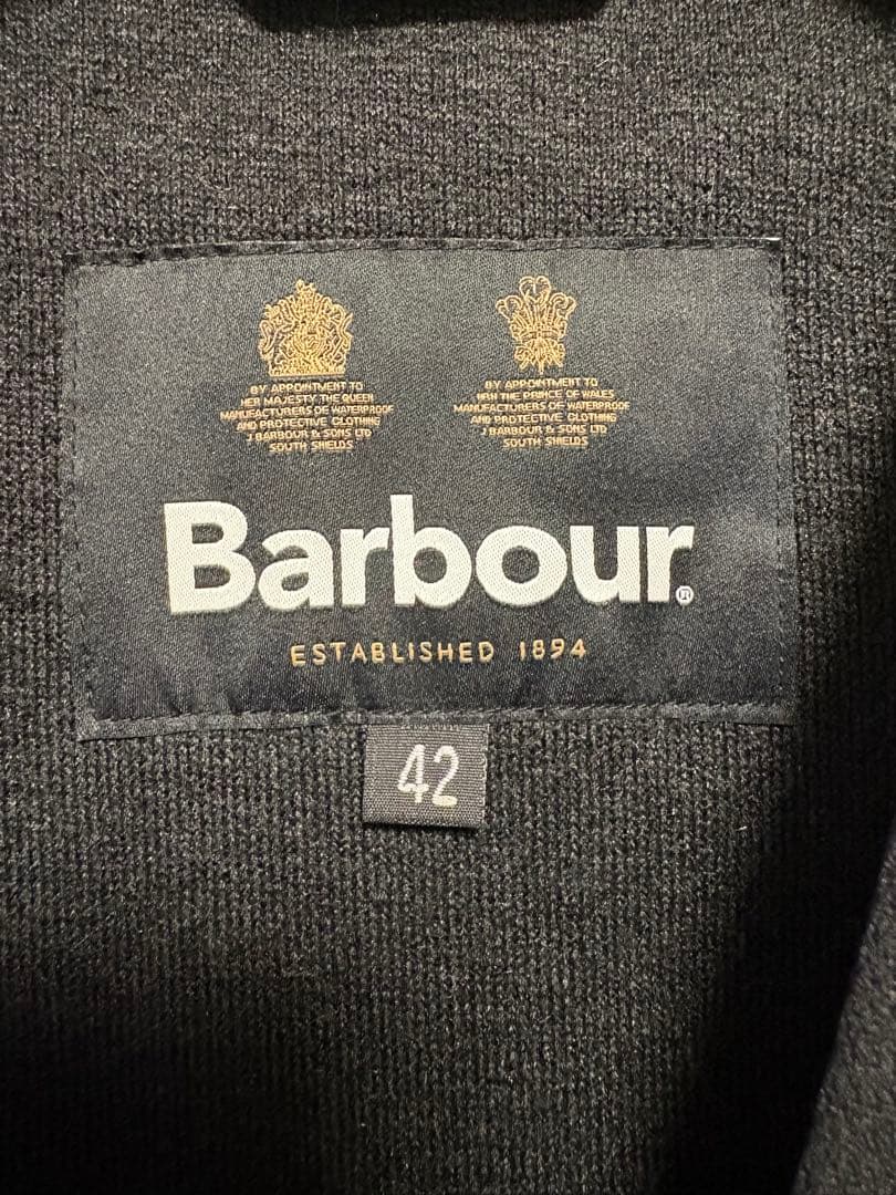 n*o様 Barbour ファー ベスト サイズ42 バブアー フロントジップ