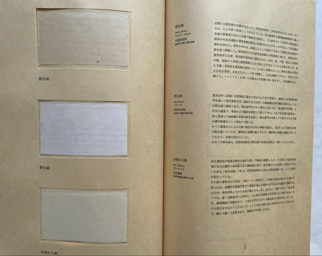 『手漉和紙』毎日新聞版　S50年　生漉紙他450点　日本の手漉和紙の集大成　民藝