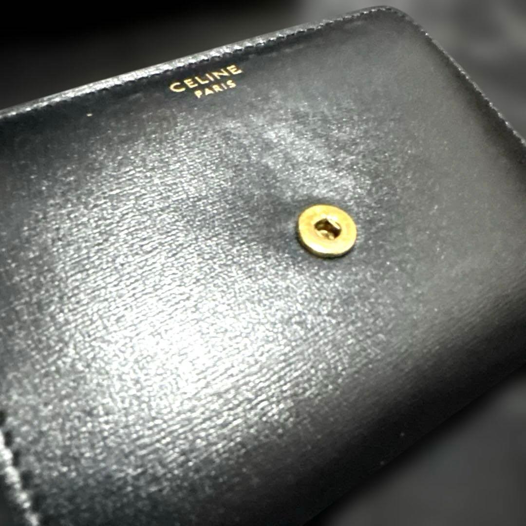 CELINE スモールフラップウォレット　三つ折り財布　トリオンフ　黒