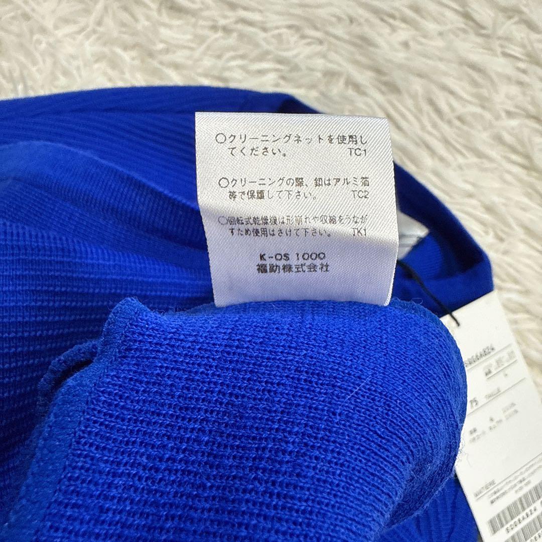 【未使用】イヴサンローラン ロングカーディガン コート 金ボタン L ブルー