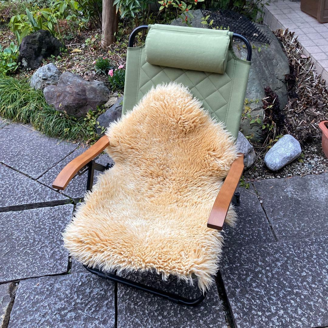 ムートン チェアカバー 2枚 キャンプ アウトドア ファー シープ レザー ラグ