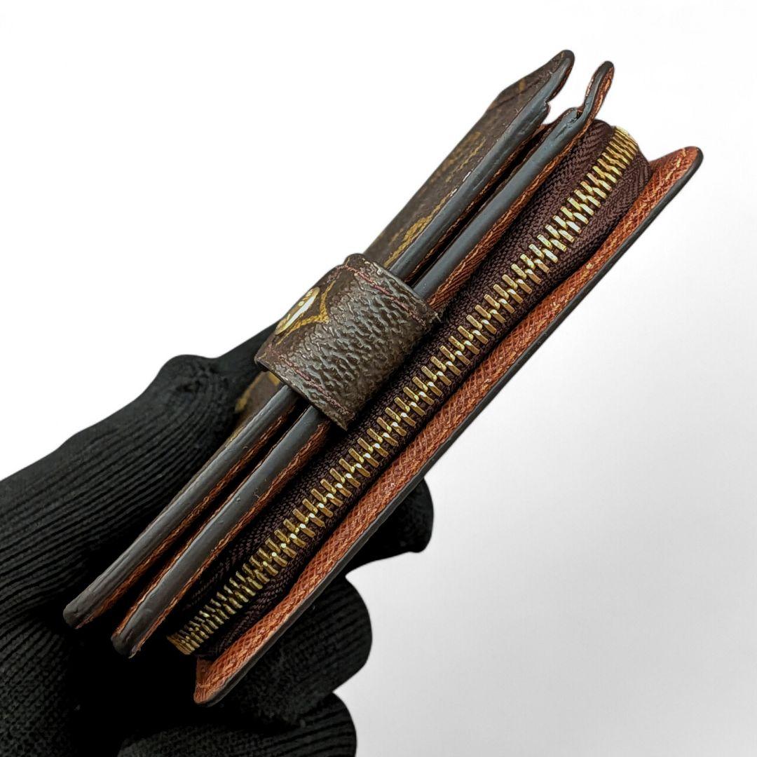良品 ルイヴィトン モノグラム コンパクトジップ 二つ折り財布 ①
