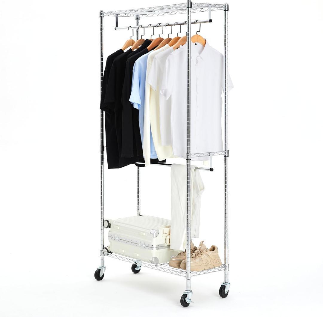Amazonベーシック ハンガーラック 2段 耐荷重181kg シルバー