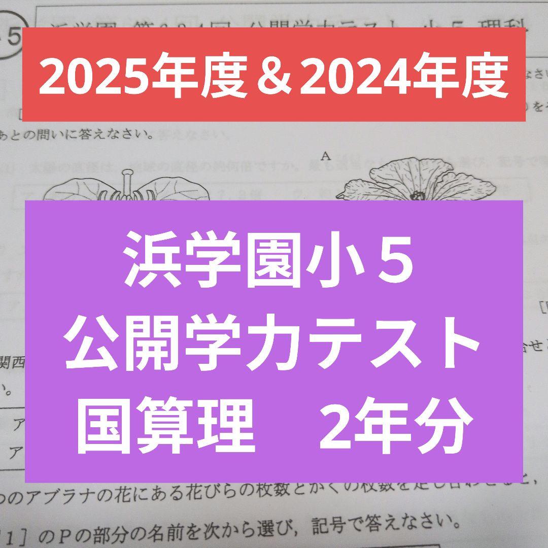 浜学園小５　公開学力テスト国算理　2025年度＆2024年度