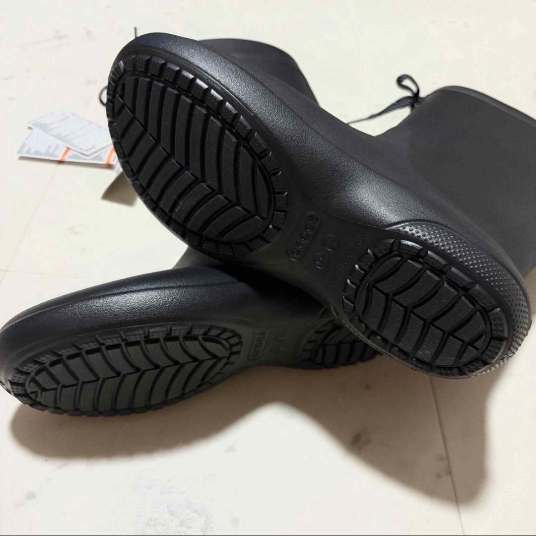 【新品タグ付】 クロックス 長靴 リボン レインブーツ 23センチ W7