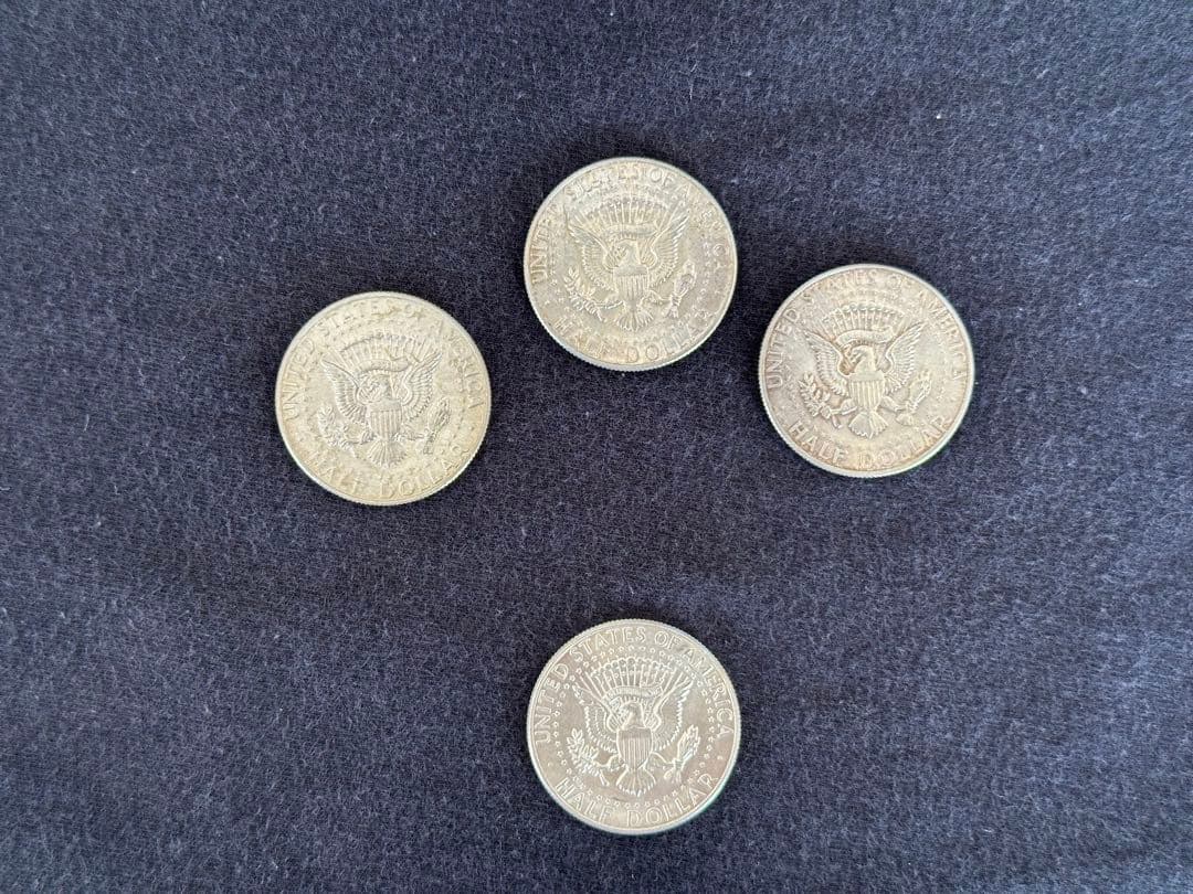 米国ケネディ銀貨 4枚セット (1964年 90%銀貨入り)