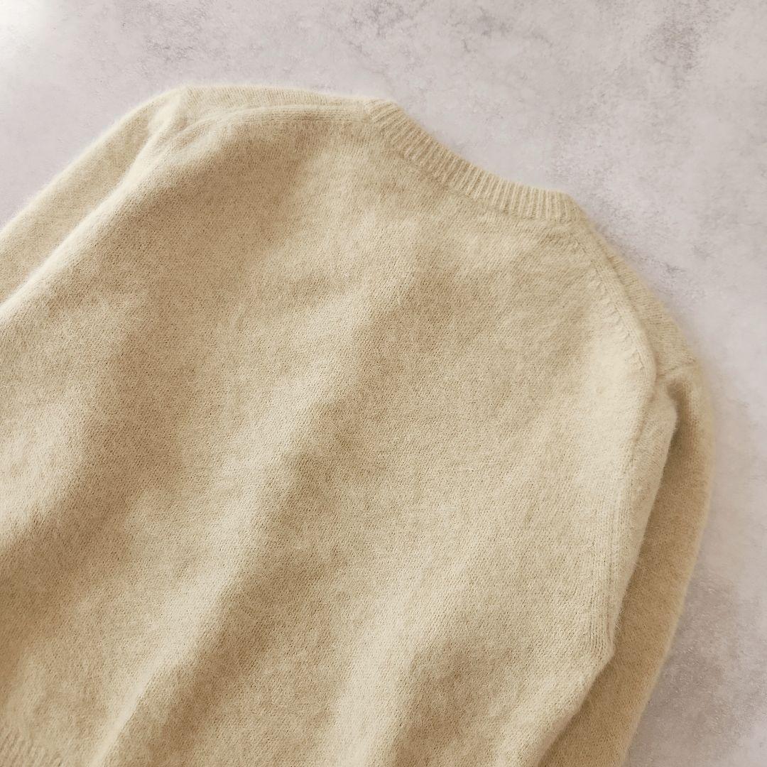 25AW フォックス カシミヤ ブレンド クルーネック カーディガン ライム