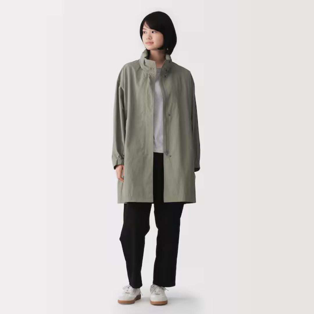 無印良品 婦人　撥水ＵＶカットフードがしまえるロングコート　XL