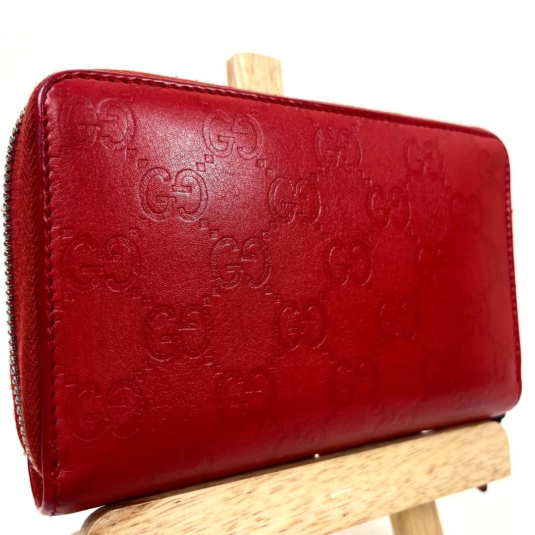 グッチ　GGシマ　財布　コンパクトウォレット　ミディアム　ラウンドファスナー