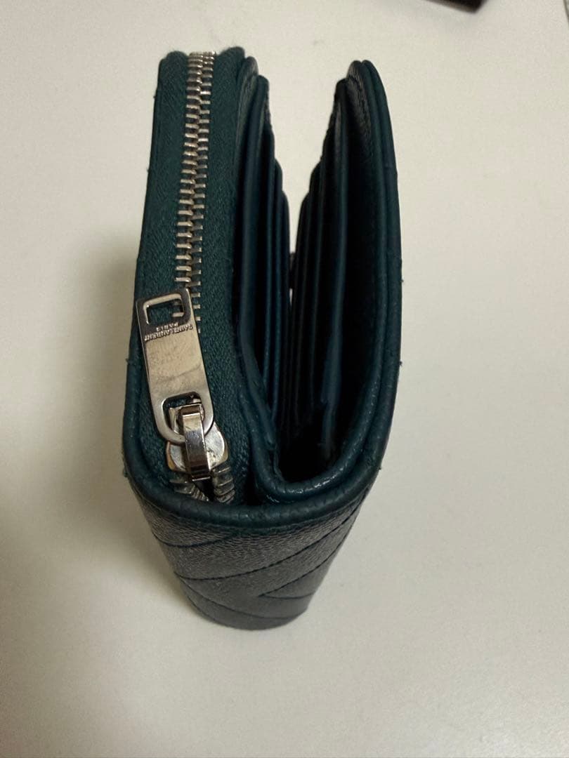 YSL 二つ折り財布 グリーン