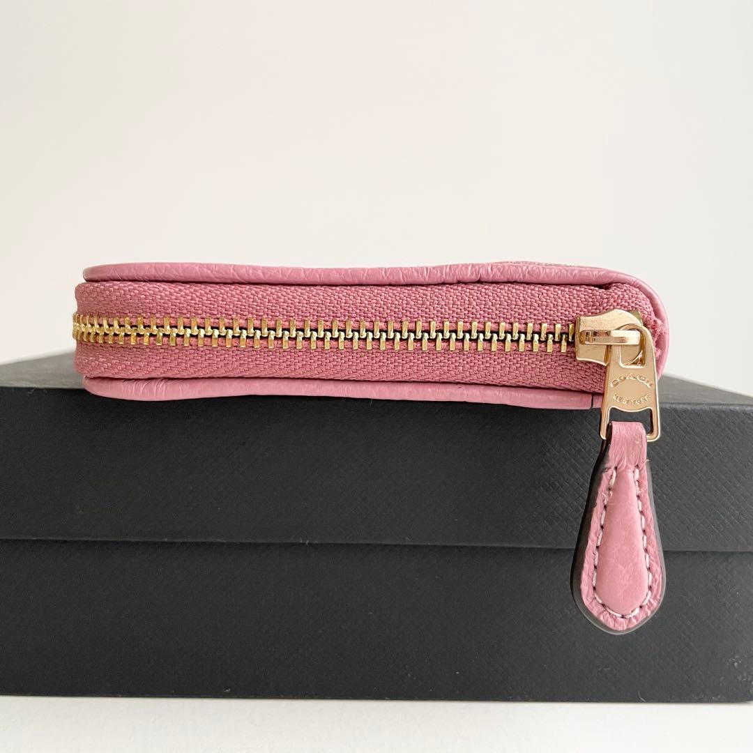 コーチ COACH 折り財布 スモールウォレット シグネチャー ピンク 新品保管