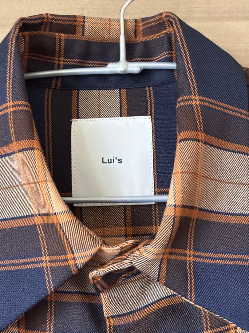 【美品】Lui's ルイス ロイヤルチェックスリットビッグシルエットシャツ