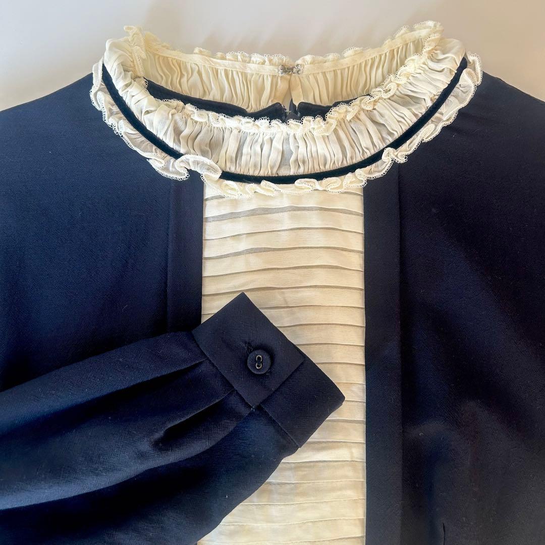 Jane Marple コレットドレス ネイビー×ホワイト