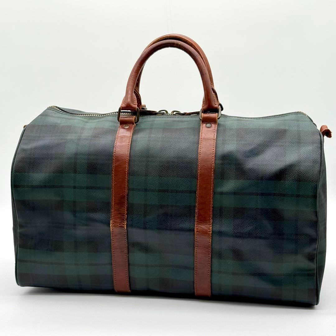 【良品】RalphLauren タータンチェック ボストンバッグ ヴィンテージ