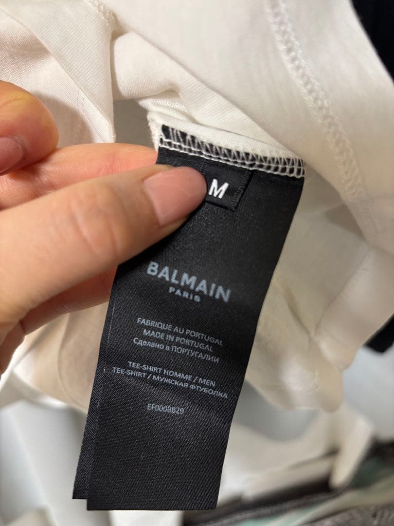【2枚セット】BALMAIN PARIS フロント ロゴプリント半袖Tシャツ
