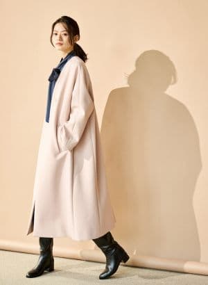 LOUNIE EC限定 ノーカラーロングコート 完売品　ルーニィ